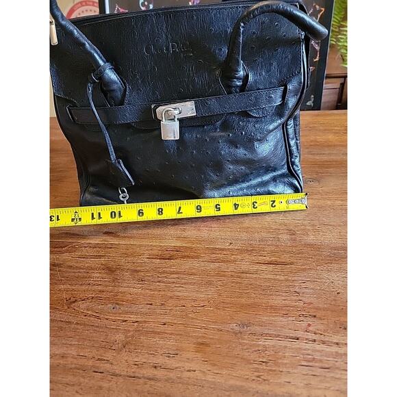 Cleo and Patek Paris Womens Black Leather ShoulderBag Purse Handbag Pattern - Picture 13 of 16